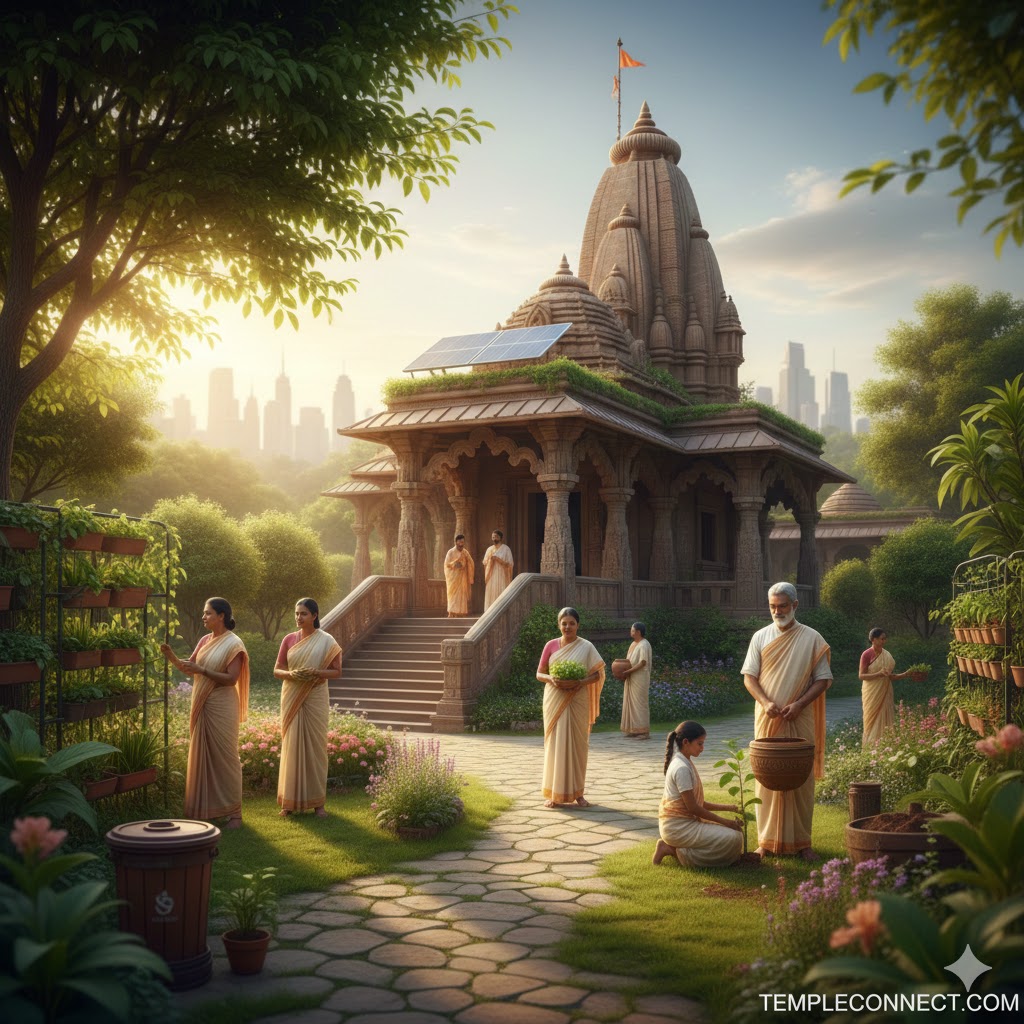 Eco-friendly temple practices and environmental sustainability initiatives